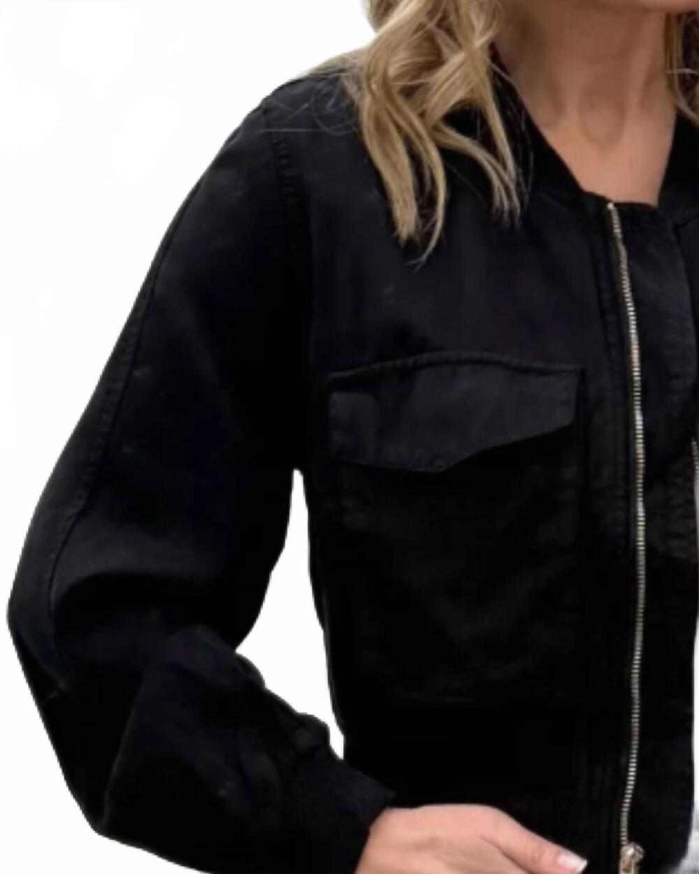NEW RISEN solid bomber jacket in black - Picture 3 of 3